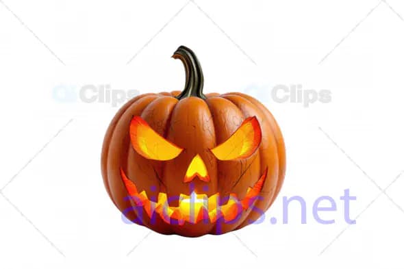 Scary 3D Halloween Pumpkin with Glowing Eyes