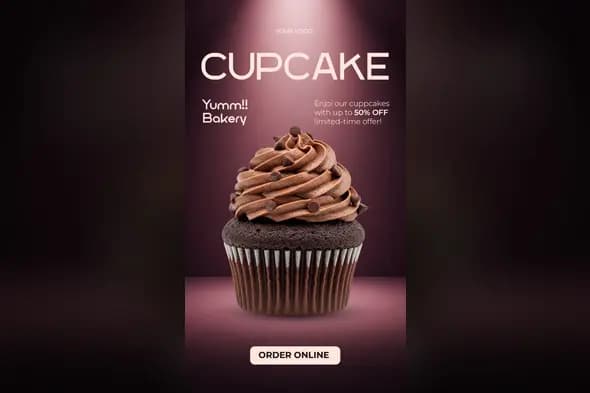 Gourmet Cupcake Ad Template