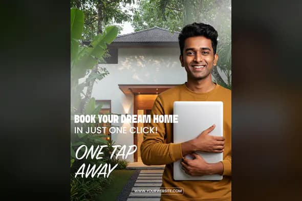 One-Click Dream Home Booking Ad