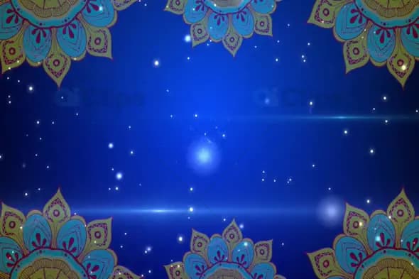 Mandala Framed on Starry Blue Background - Festive Motion Graphic