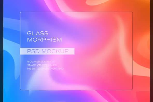 Modern Glass Morphism PSD Mockup for Creative Professionals