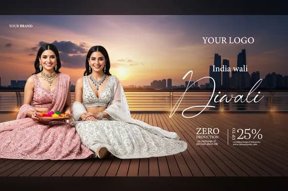 Elegant Diwali Jewelry Sale Social Media Template