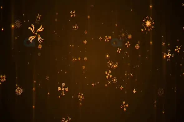 Glowing Golden Floral Patterns with Light Effects on Warm Background Animation