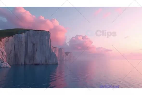 Cliffs at Sunset Overlooking Calm Ocean Waters