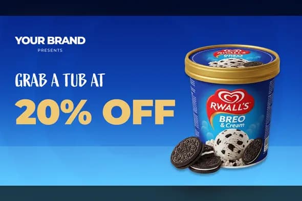 Ice Cream Discount Promotional Banner Template