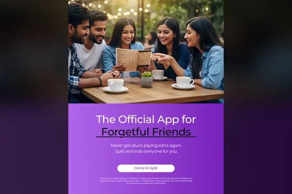 Mobile App Bill Splitting Promo Template