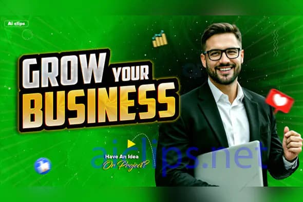Grow Your Business YouTube Thumbnail PSD Template
