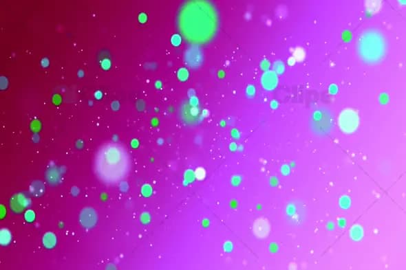 Green and Teal Floating Bokeh Particles on Pink Background