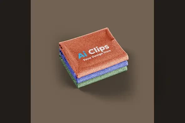 Stacked Colorful Fabric Mockup