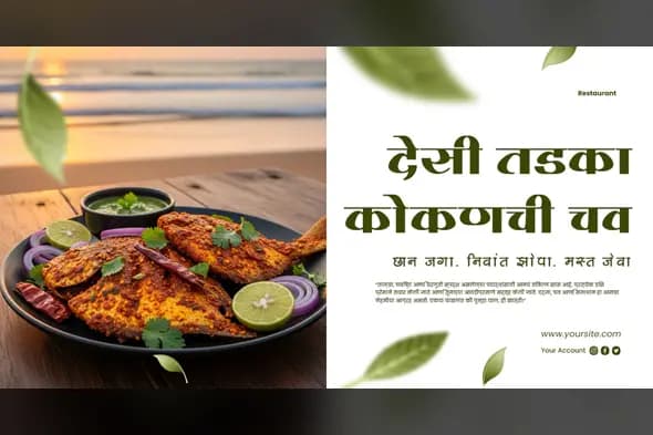Marathi Fish Fry Restaurant Banner Template