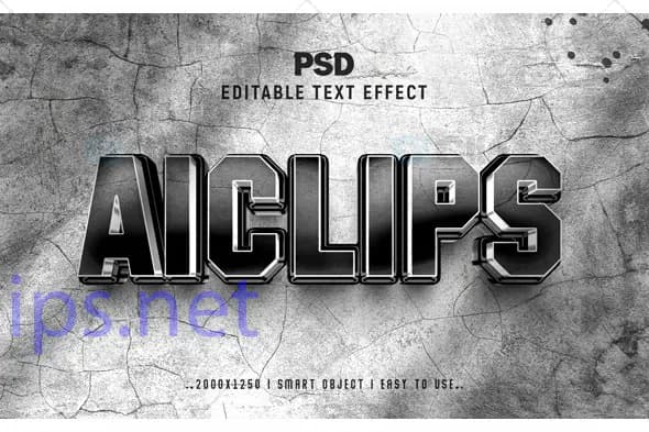 Metallic Cracked Text Effect PSD