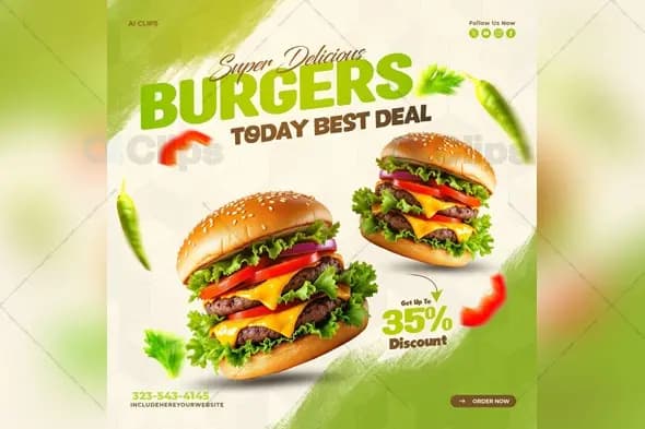 Burger Promo PSD Template