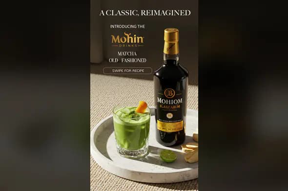 Enhanced Matcha Old Fashioned Cocktail Ad Template