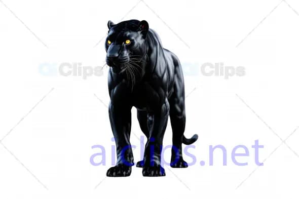 Realistic 3D Black Panther with Fierce Expression