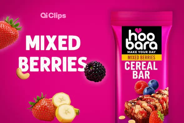 Mixed Berries Cereal Bar Ad Template