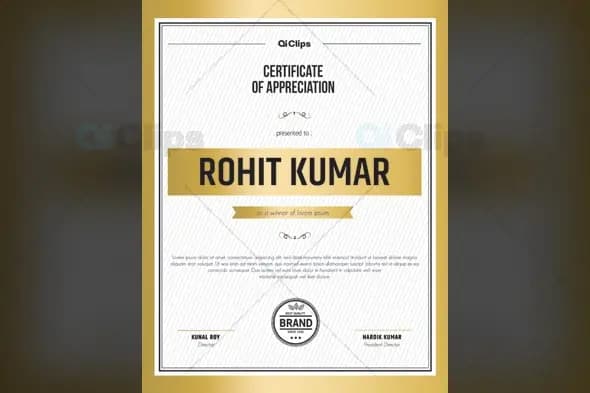 Modern Gold Certificate of Appreciation Template
