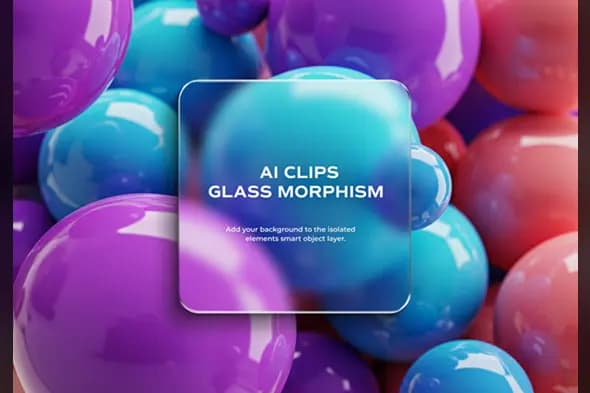 Glass Morphism Bubble UI Mockup