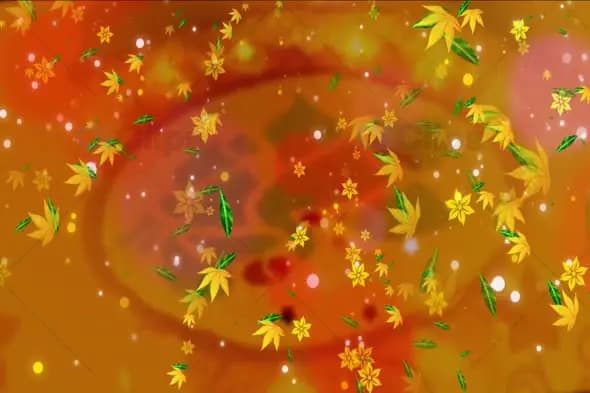 Festive Floral Leaf Fall Animation with Warm Golden Tones