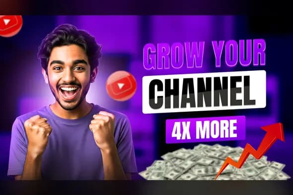 YouTube Channel Growth Thumbnail Template