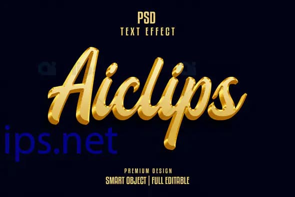 Gold Script Text Effect PSD
