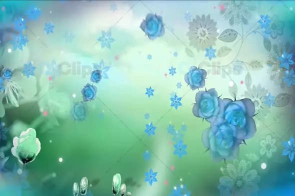 Elegant Blue Floral Animation with Soft Pastel Background
