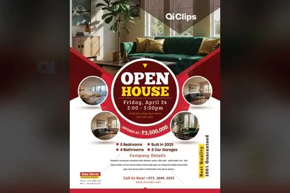 Modern Open House Real Estate Promotional Template