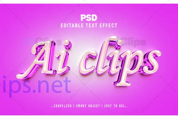 Glossy Pink Script Text Effect PSD