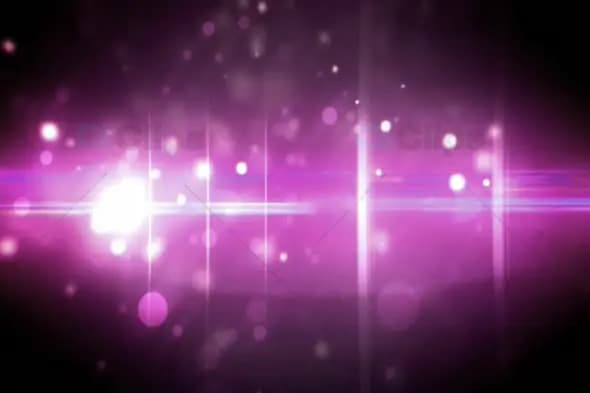 Pink and Purple Glowing Light Streaks with Lens Flares and Bokeh Effects Animation