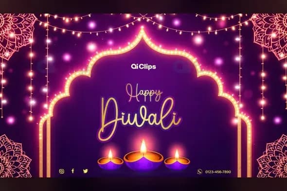 Happy Diwali Festival Flyer PSD Template