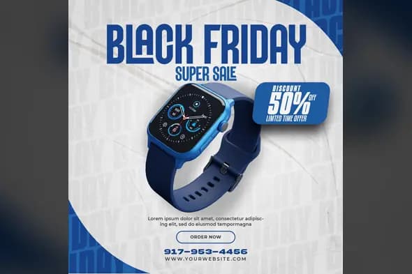 Stylish Black Friday Sale Photoshop Template