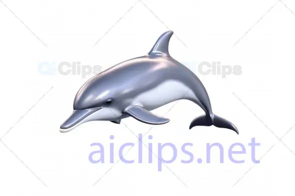 3D Dolphin Model – Realistic Ocean Animal Illustration