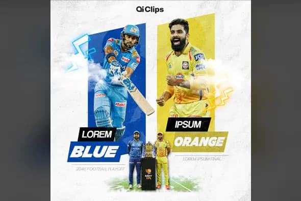 Dynamic Cricket Match Photoshop Template for Events