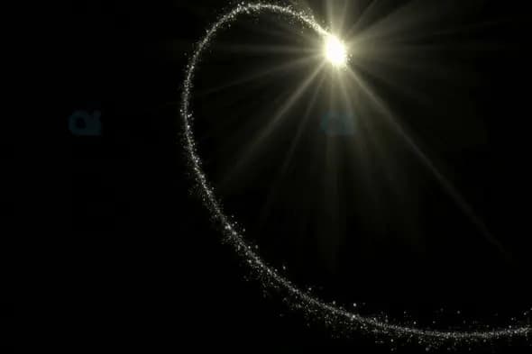 Glowing Heart-Shaped Light Trail with Sparkle Particles