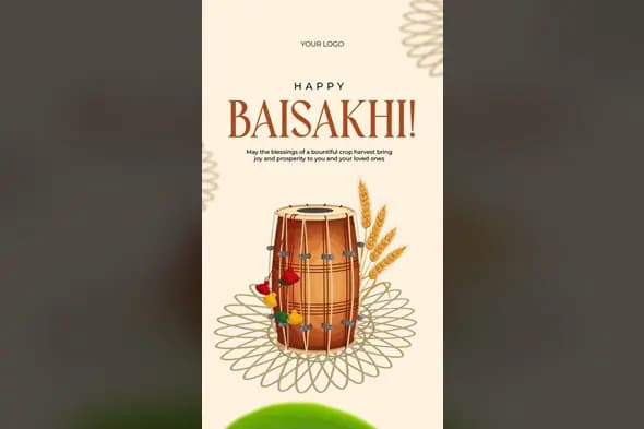 Vibrant Baisakhi Festival Greeting Template