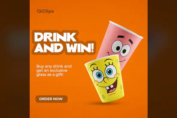 Cartoon Cup Promotion Template