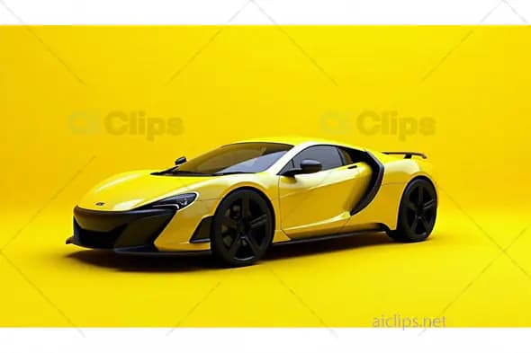 Yellow Sports Car on Bold Yellow Background