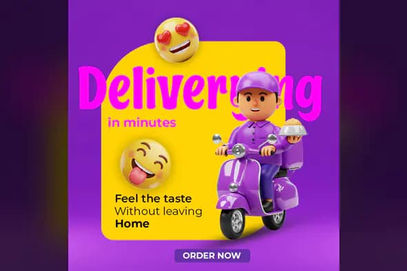 Enhanced Speedy Food Delivery Promo Template