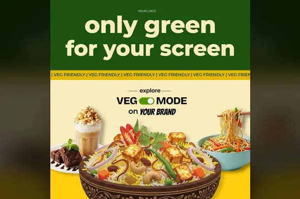 Vegetarian Restaurant Menu Banner Template