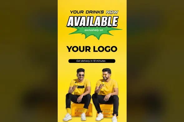 Beverage Delivery Service Promotion Template