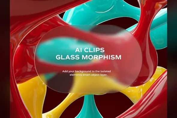Glass Morphism Mockup with Bold Abstract Background
