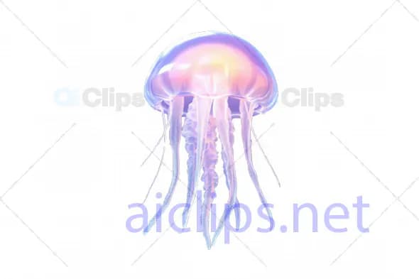Elegant 3D Jellyfish Illustration with Pastel Glow