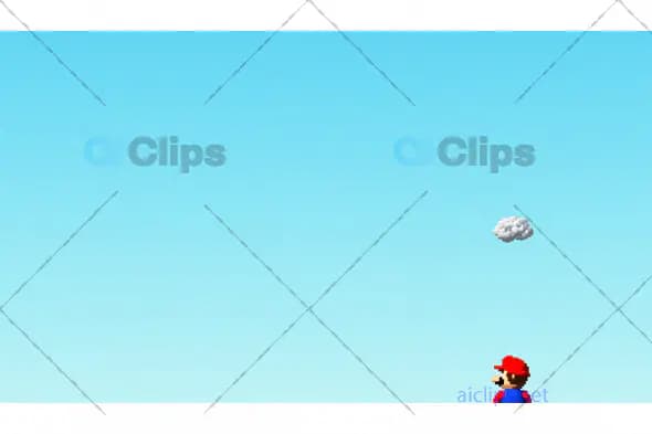 Pixel Art Character Under Blue Sky with Cloud