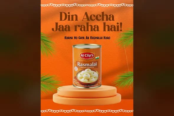 Ai Clips Rasmalai Template Editable Marketing Design for Indian Sweets