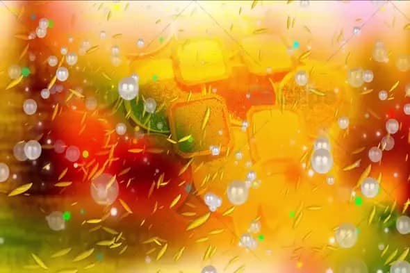 Golden Glow Festive Background with Pearls and Confetti