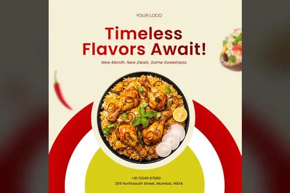 Authentic Biryani Restaurant Ad Template