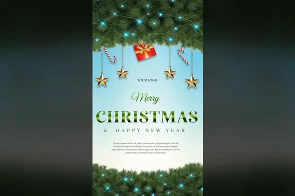 Festive Pine Holiday Card Template