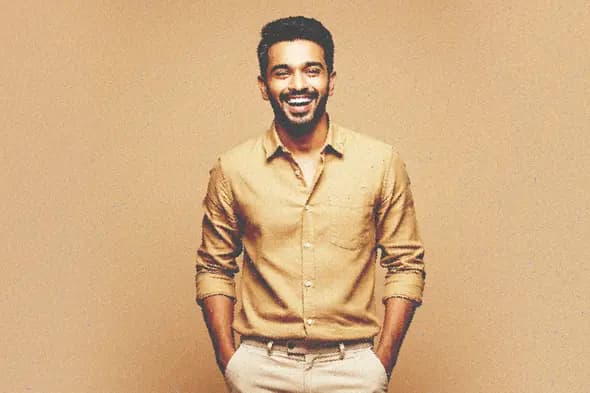 Vintage Grain Portrait Effect  Indian Man
