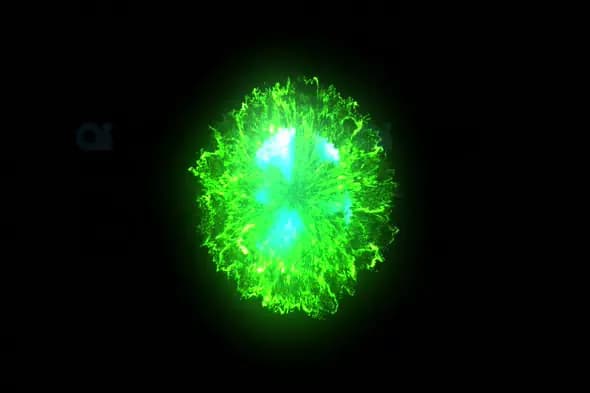 Green Energy Shockwave - Explosive Particle Burst