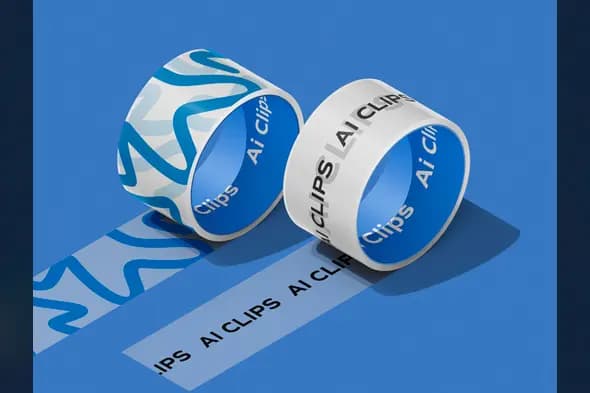 Custom Printed Tape Mockup Dual Roll Packaging