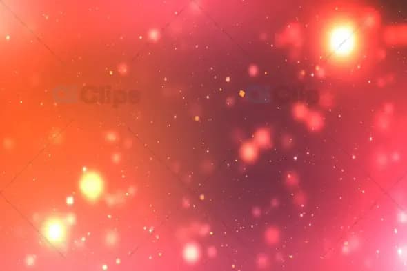 Warm Glow with Floating Light Particles in Orange and Pink